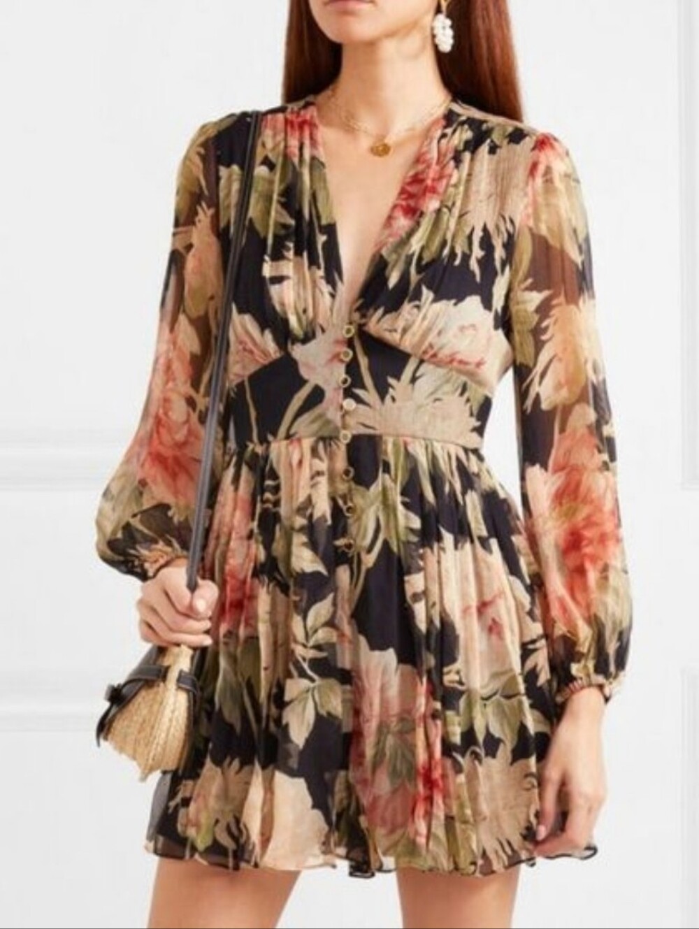 Zimmermann Espionage Flutter Playsuit Black Peony Size L (3) *Flaw*